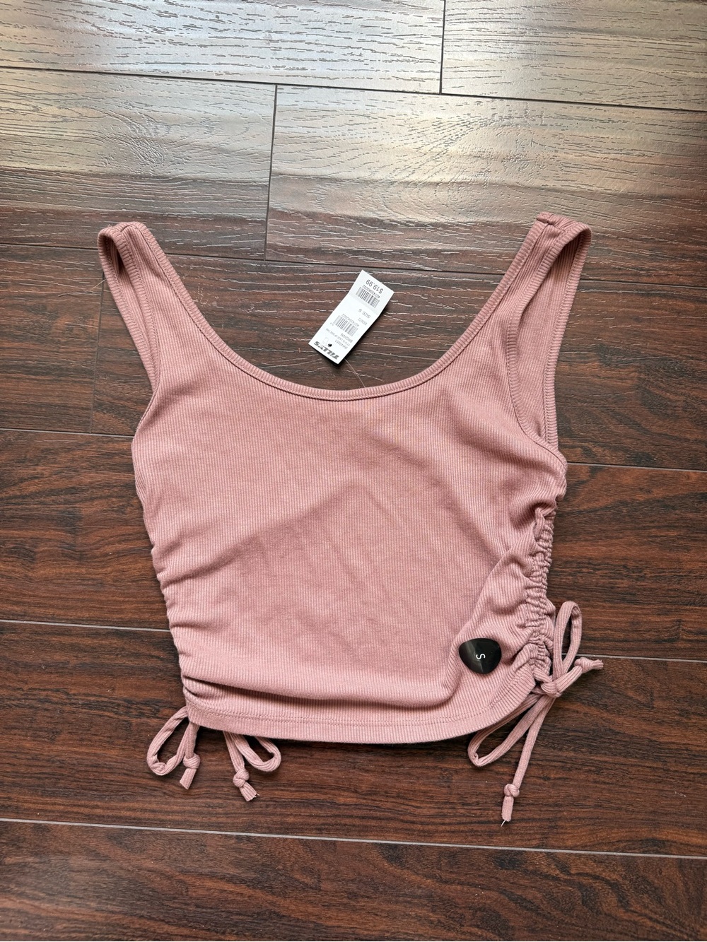 Tilly's Ribbed Side-Tie Tank Top - Brown
